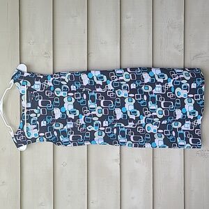 Black Geo Print Sheath Dress Size 10